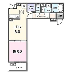 ForzaDKIII 2階1LDKの間取り