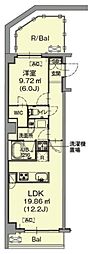 不二美屋III 1LDKの間取図画像