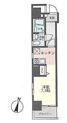 BAEHILLSカワサキ 1Kの間取図画像