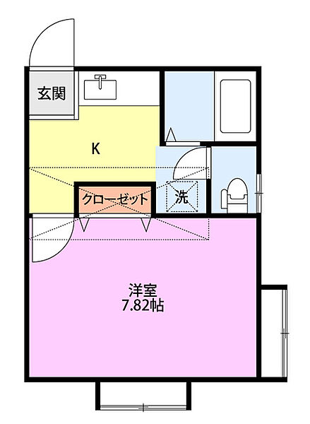 ジュネスIII F203｜新潟県新潟市西区五十嵐２の町(賃貸アパート1K・2階・24.76㎡)の写真 その2