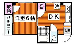 メゾンアートヒルズ 1DKの間取図画像