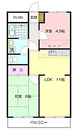 プチメゾンDEN 2LDKの間取図画像