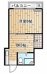 サンビレイ3 1Kの間取図画像