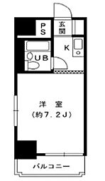 パークハイツ日本橋蛎殻町 ワンルームの間取図画像