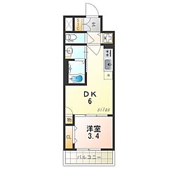 JR東海道・山陽本線 塚本駅 徒歩3分の賃貸マンション 5階1DKの間取り