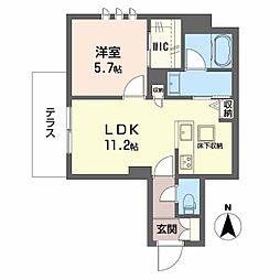 堺市北区北花田町4丁マンション 1LDKの間取図画像