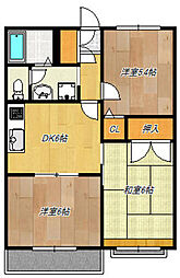 第17マルヨハウス 3DKの間取図画像