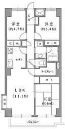 ワコーレ三軒茶屋 3LDKの間取図画像