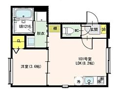 ＴＥＲＲＡＳ Ｋａｓａｉ 1階1LDKの間取り