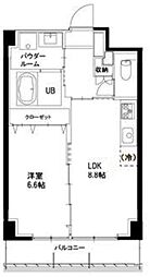 東京メトロ東西線 浦安駅 徒歩10分の賃貸マンション 2階1LDKの間取り