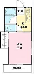 ハイツ城山A棟 1Kの間取図画像