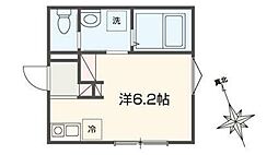 Boneca岩槻 ワンルームの間取図画像