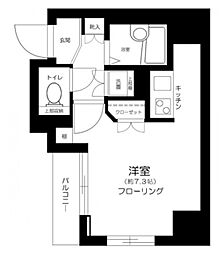 都営浅草線 宝町駅 徒歩2分の賃貸マンション 4階ワンルームの間取り
