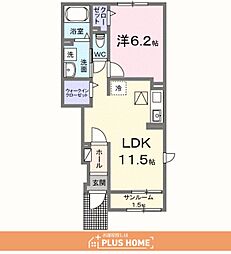 和歌山市三沢町4丁目アパート 1LDKの間取図画像