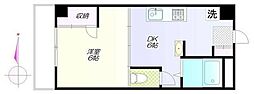行平ビル 1DKの間取図画像
