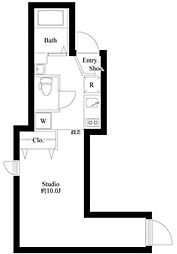 ティーグル荏原中延 2階ワンルームの間取り