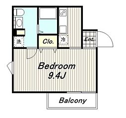 IWSapartment（アイダブリューエスアパートメント） 3階1Kの間取り