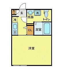アベニール大和 1Kの間取図画像
