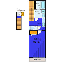 東急東横線 田園調布駅 徒歩16分の賃貸アパート 2階1Kの間取り