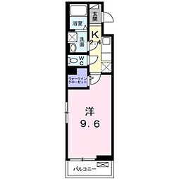 レーヴ習志野 1Kの間取図画像