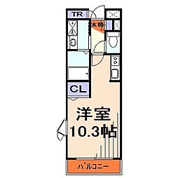 アーバンスクエア 1Kの間取図画像