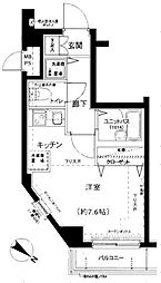 メインステージときわ台 5階ワンルームの間取り