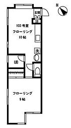 コマンサバ田園調布 1階1LDKの間取り