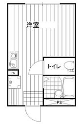 サイドガレージ矢部 ワンルームの間取図画像