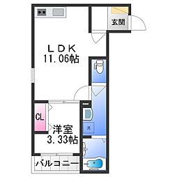 F+style平井 1LDKの間取図画像
