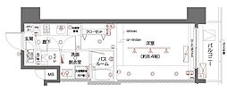 ZOOM都立大学 1Kの間取図画像