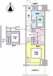 キーヌ・ブラン 4階1Kの間取り