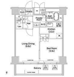 コンフォリア春日富坂 12階1LDKの間取り