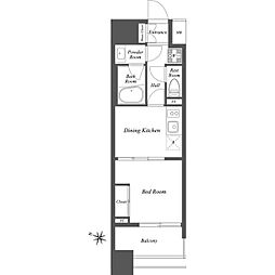 ブランシエスタ雑司が谷 12階1DKの間取り