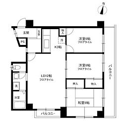 クレセント馬込 3階3LDKの間取り