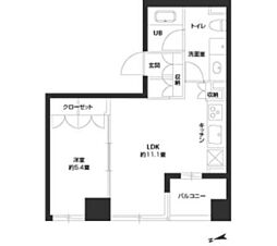ParkCube銀座EAST 1LDKの間取図画像