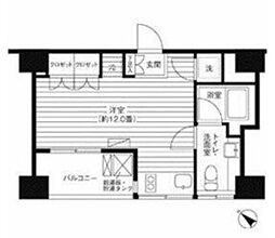都営大江戸線 赤羽橋駅 徒歩3分の賃貸マンション 8階ワンルームの間取り