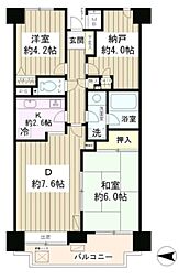 菊川パーク・ホームズ 2DKの間取図画像