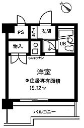 ヴェラハイツ鶴見 ワンルームの間取図画像