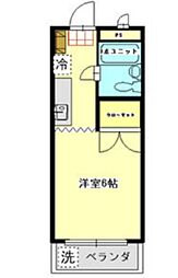 グリーンプラザ滝山 1Kの間取図画像