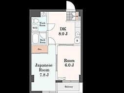 ノアール 6階2DKの間取り