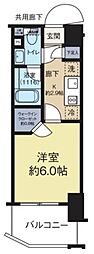 パークリュクス門前仲町mono 1Kの間取図画像