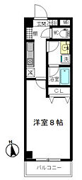 オーチャードヒル 1Kの間取図画像