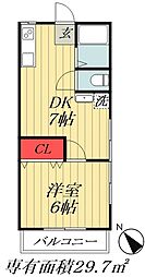 東京メトロ東西線 南行徳駅 徒歩5分の賃貸アパート 1階1DKの間取り