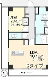ローヤルコーポ小手指 1LDKの間取図画像