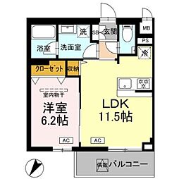 ロイジェント中目黒 1LDKの間取図画像