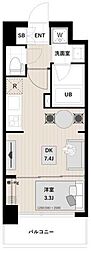 アーバンパーク清澄白河 6階1DKの間取り