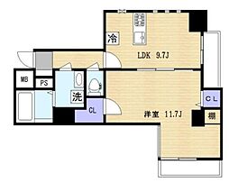 ラヴィエントタワー 3階1LDKの間取り