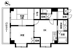 プリメールマンション 2LDKの間取図画像
