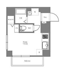 東急大井町線 戸越公園駅 徒歩5分の賃貸マンション 3階ワンルームの間取り