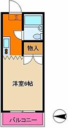 リバーメール舟場 1階1Kの間取り